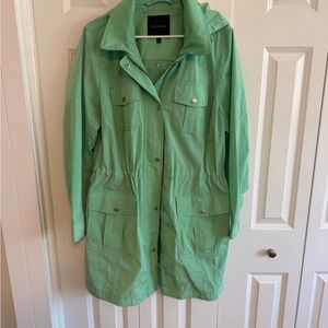 Talbots Light Green Utility Jacket with Drawstring Waist